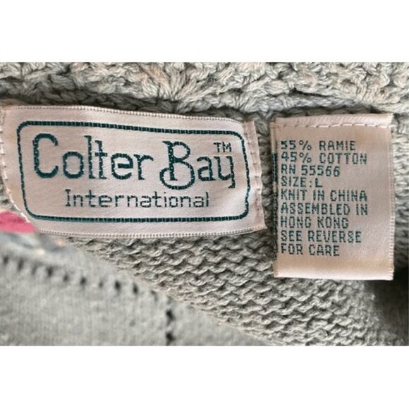 Colter Bay International Vintage Sweater Sz. L Hand Loomed Floral Grandma - Picture 10 of 16